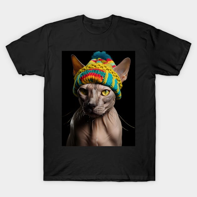 Sphynx cat - Colorful hat fun T-Shirt by ro83land